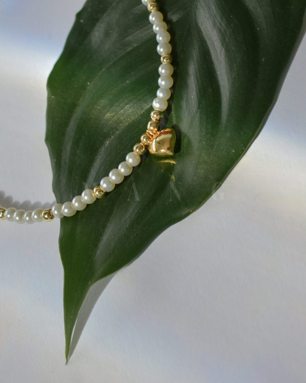 گردنبند مرواریدی طرح قلب