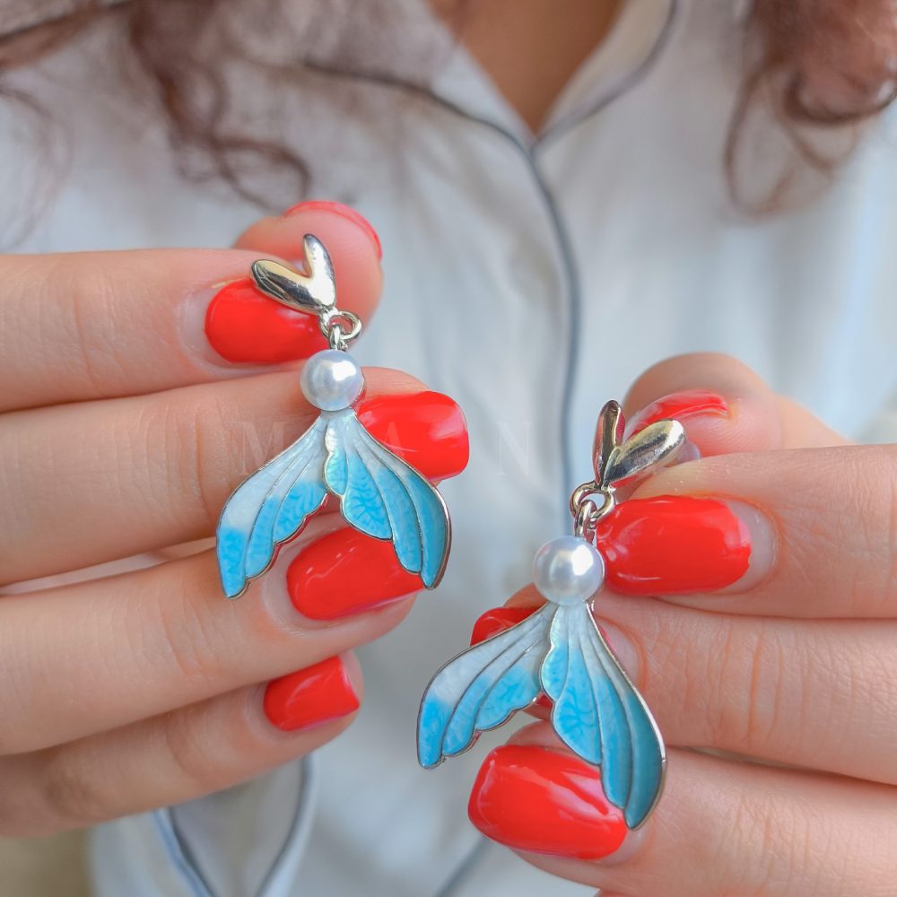 گوشواره میناکاری دم وال