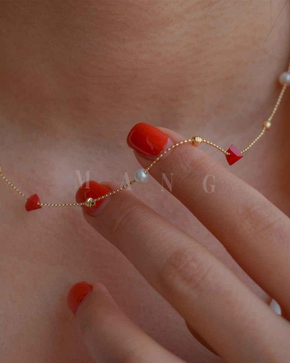 گردنبند طرح مروارید