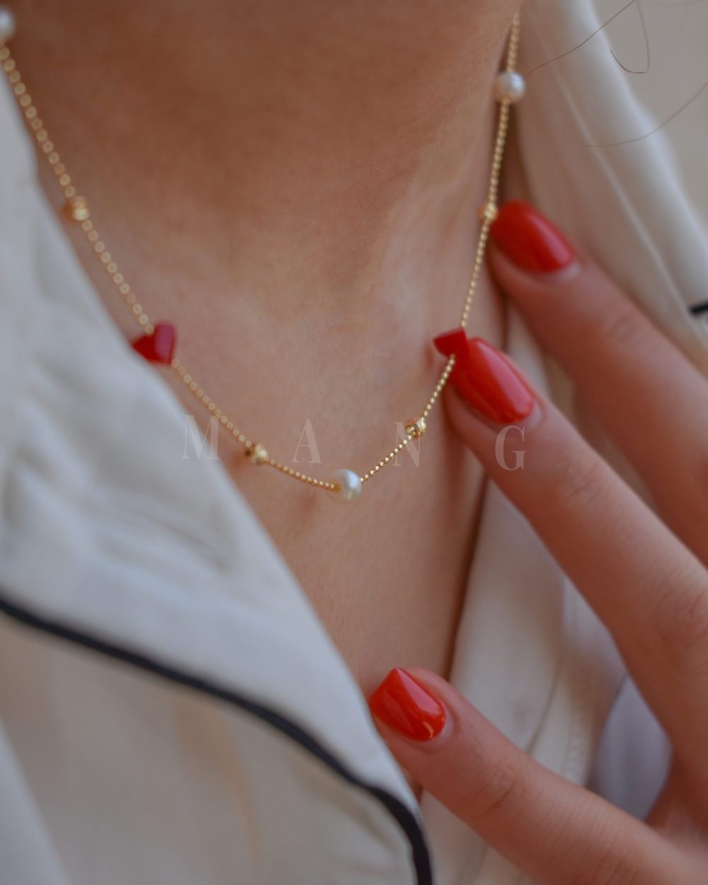 گردنبند طرح مروارید