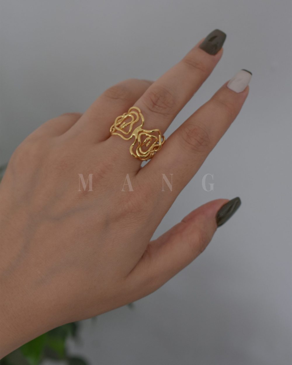 انگشتر گل فنری