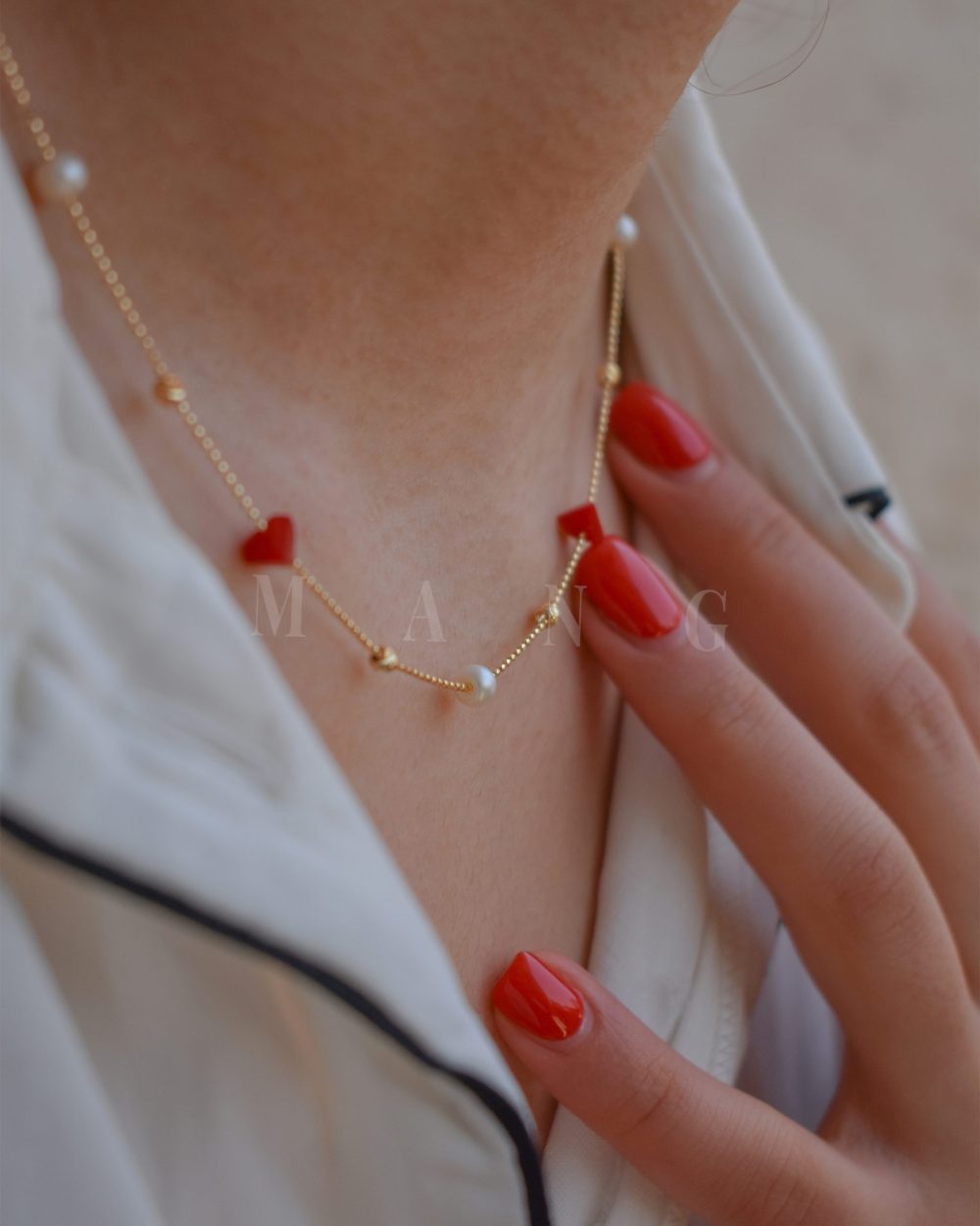 گردنبند طرح مروارید