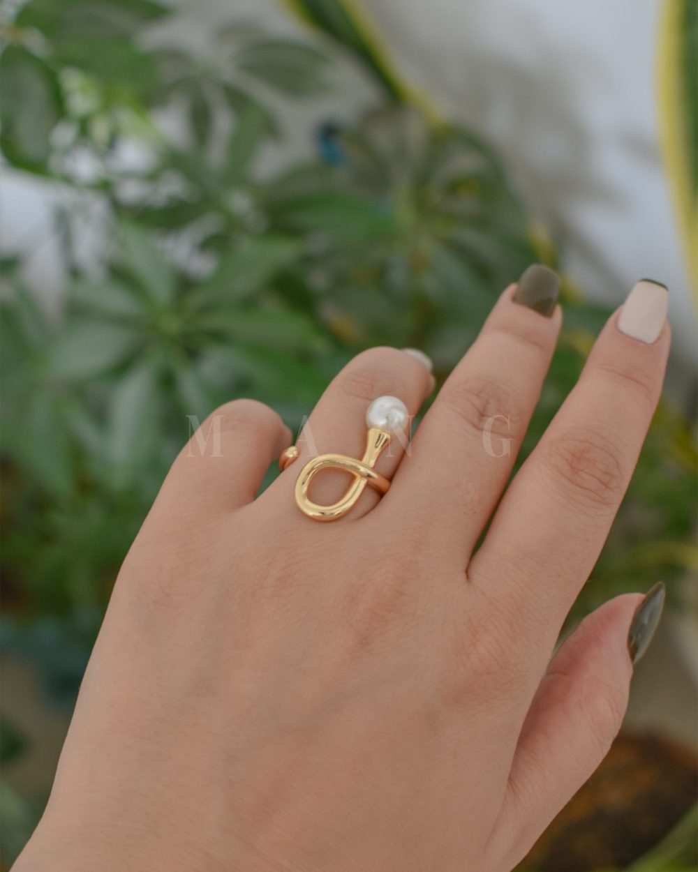 انگشتر طرح مروارید