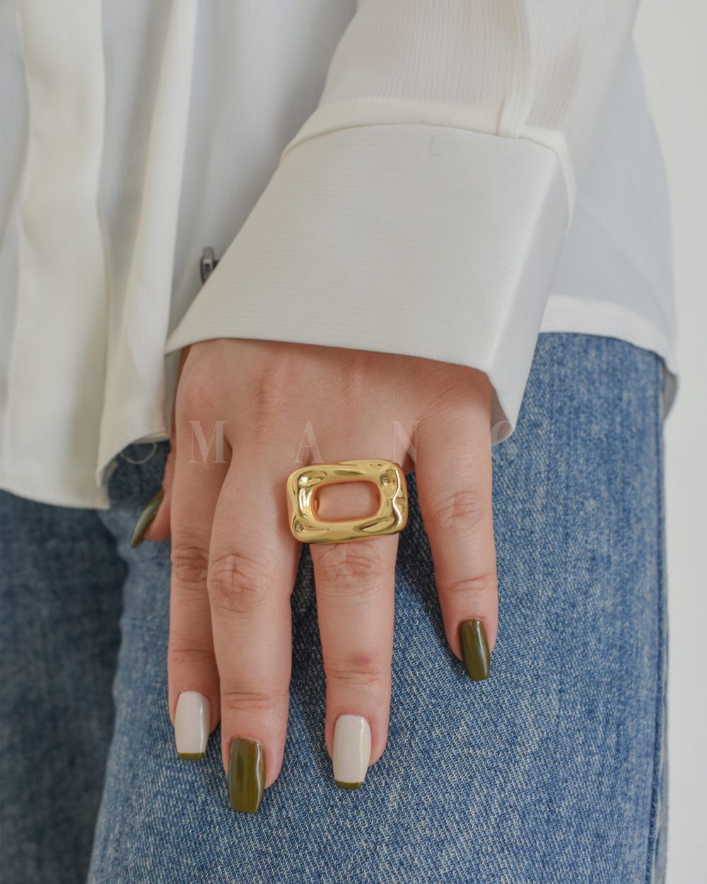 انگشتر مستطیل توخالی