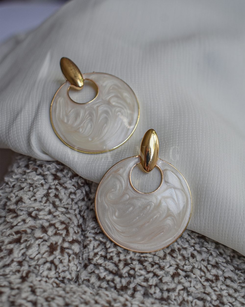 گوشواره دایره میناکاری – آبکاری رادیوم درجه یک