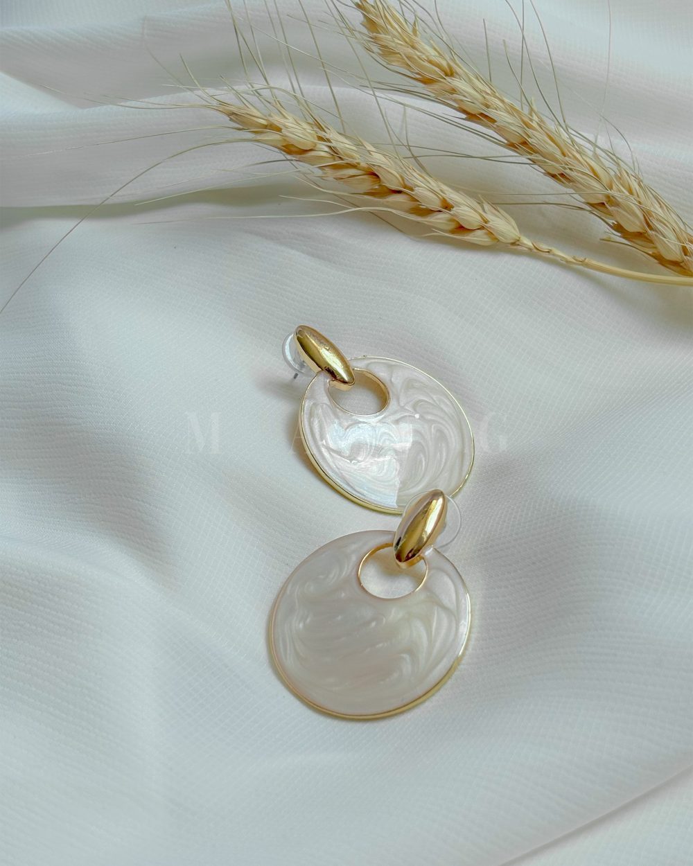 گوشواره دایره میناکاری – آبکاری رادیوم درجه یک