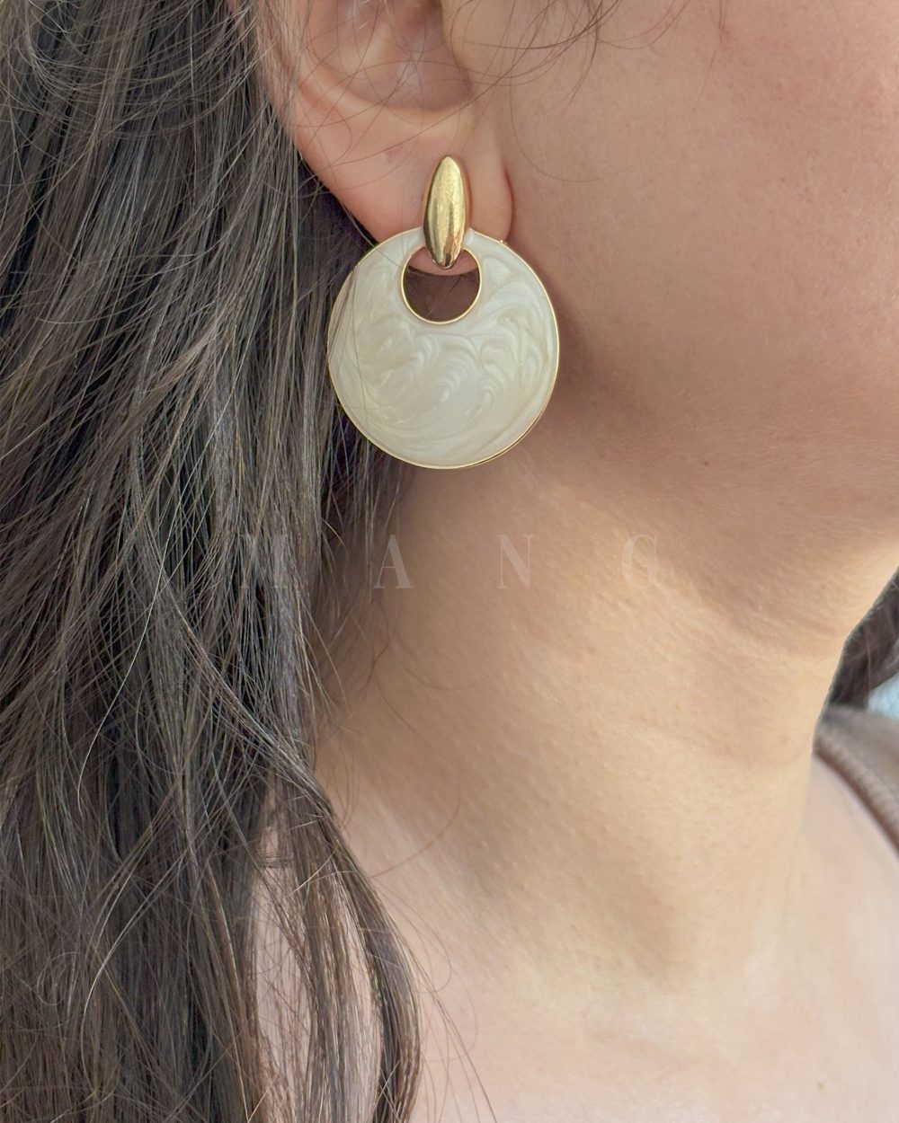 گوشواره دایره میناکاری – آبکاری رادیوم درجه یک