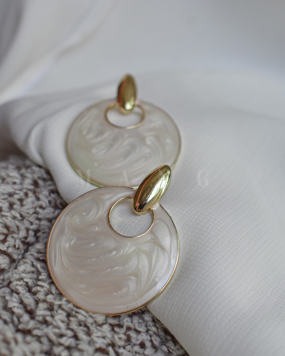 گوشواره دایره میناکاری – آبکاری رادیوم درجه یک