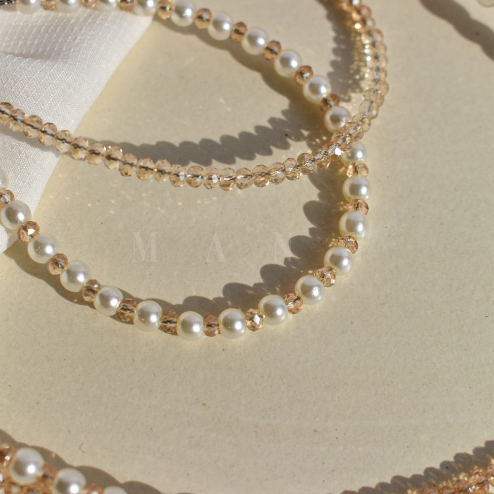 ست دولاین مروارید و کریستال