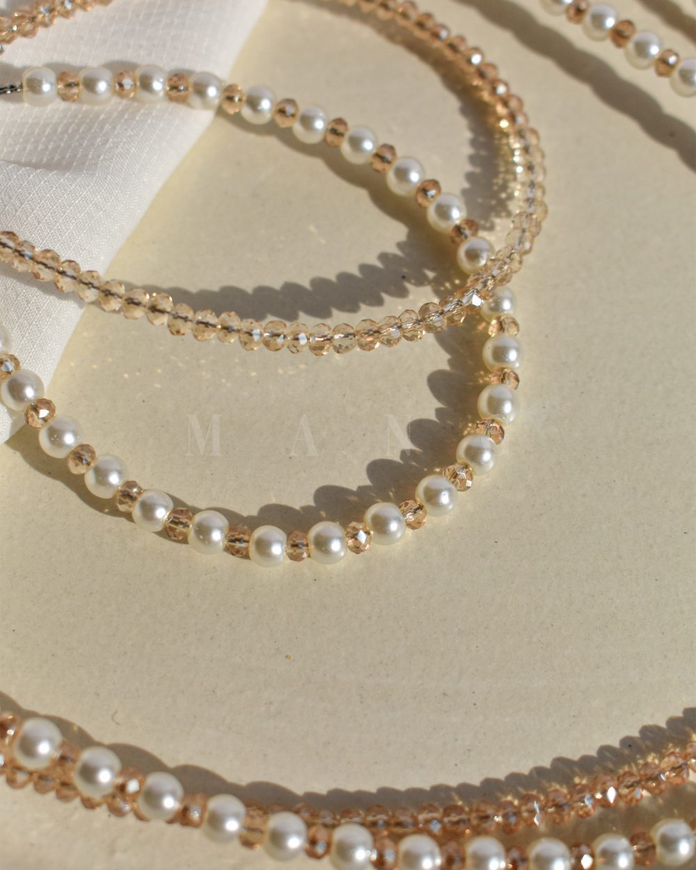 ست دولاین مروارید و کریستال