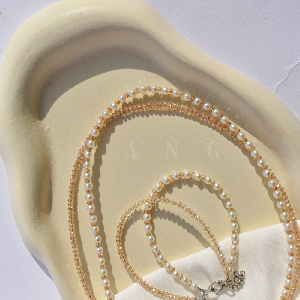 ست دولاین مروارید و کریستال