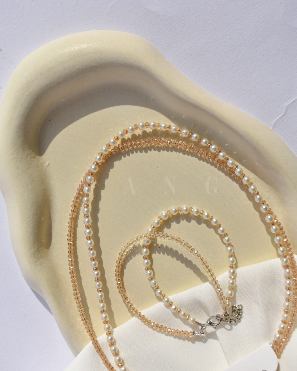 ست دولاین مروارید و کریستال